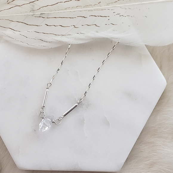 💎Herkimer Diamond + Sterling Necklace💎 - Picture 2 of 9